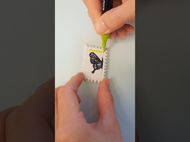 DIY Air Dry Clay Postage Stamp Magnets | Easy Clay Tutorial 💌 #airdryclay #magnets