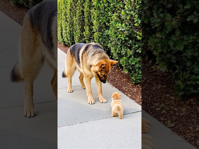 Big Dog Comforts Crying Tiny Puppy in the Sweetest Way ❤️🐶