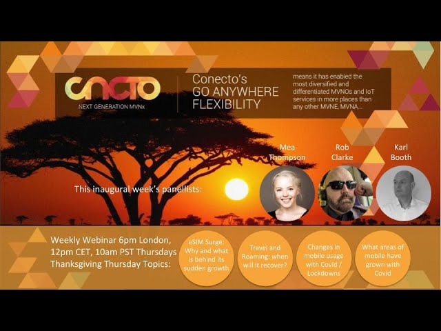 Conecto Weekly Webinar, first edition, Thanksgiving 26 November 2020