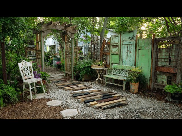 Create Small Rustic Garden Oasis Using Upcycled Material