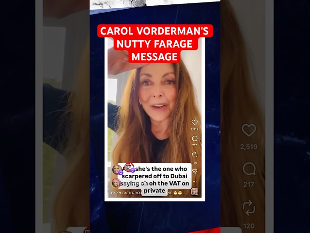 Carol Vorderman slammed for NUTTY Easter Instagram message attacking Nigel Farage & backing Greens