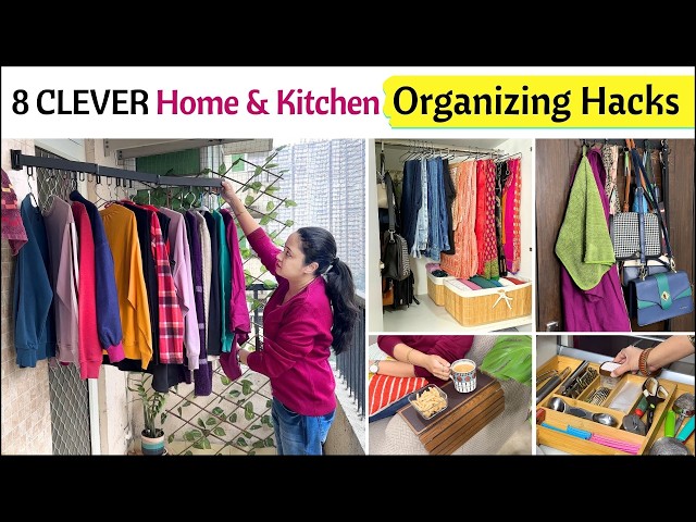 8 CLEVER Home & Kitchen Organization Ideas | Small Space Organizing | Practical Storage Solutions