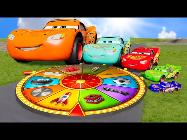 Big & Small Lightning Mcqueen vs Random Upgrades Wheel | BeamNG.Drive