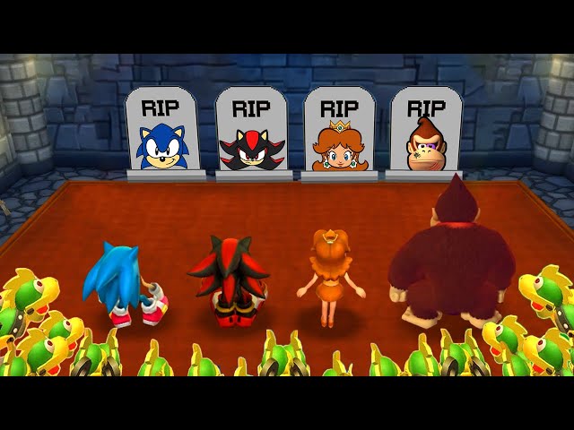 Mario Party 9 Minigames - Sonic Vs Shadow Vs Daisy Vs Donkey Kong (Master Difficulty)