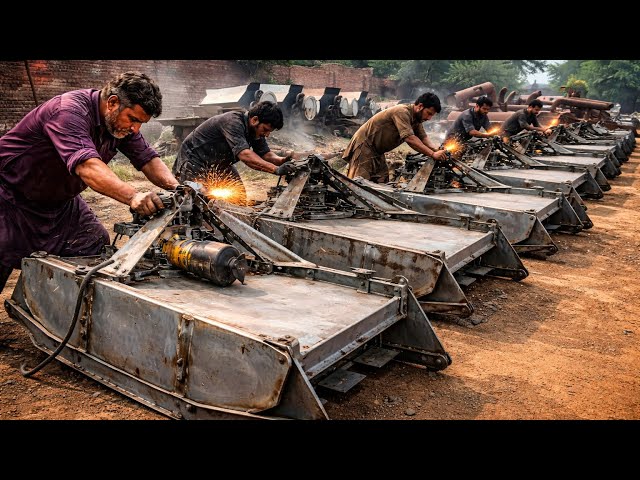 Skill of Pakistani Mechanics in Heavy-Duty PTO Rotary Cutter Manufacturing | Straw & Bush Cutter