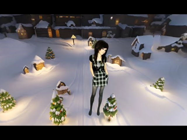 Emo girlfriend snow night to music 360 VR