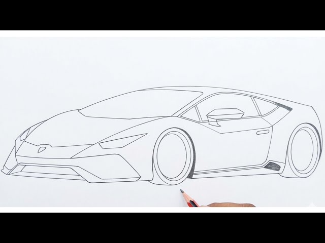 Lamborghini Huracan EVO Drawing Easy 🔥 | Realistic Supercar Sketch Tutorial