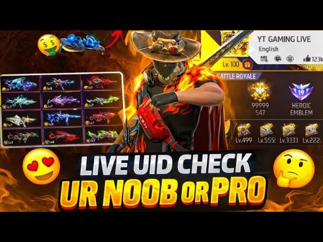🔴 LIVE UID CHECK 💯 YOU ARE NOOB OR PRO 😱 FAST CHECK ⚡ JOIN FAST 🚀