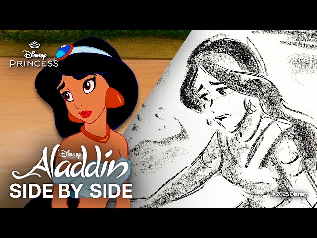 Aladdin (1992) Side by Side | "Maybe I Don't Want to Be a Princess" Scene | Storyboards vs. Film