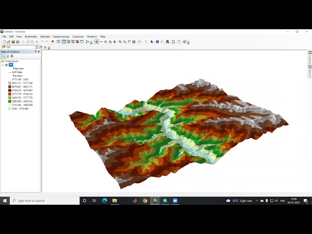3D visualization of dem in ArcScene || Showing DEM in 3D || Raster To TIN