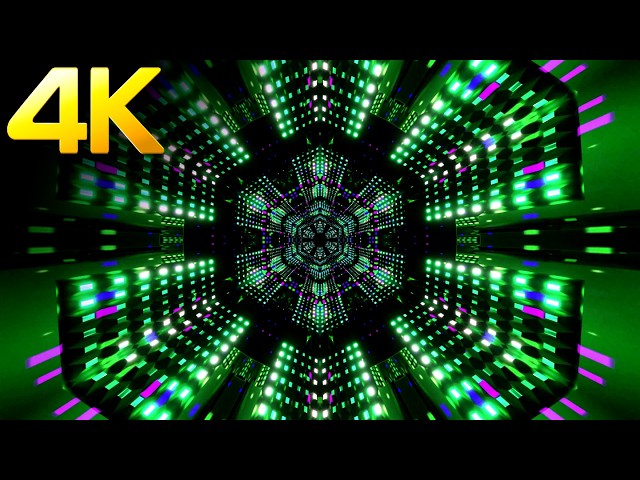 4k OLED Hexagon Screensaver || Neon Metallic Green Color TV Abstract background Video meditation