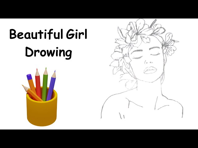 Pencil Sketch Tutorial | Girl and Flower Portrait