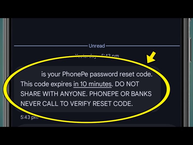 is your PhonePe password reset code | This code expires in 10 minutes DO NOT SHARE WITH ANYONE
