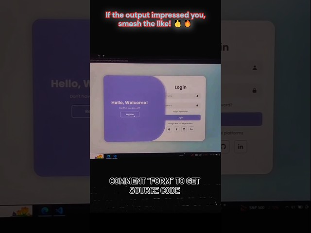 🔐 Animated Login & Register Form | HTML CSS JavaScript #webdevelopment #coding #htmlcssjavascript