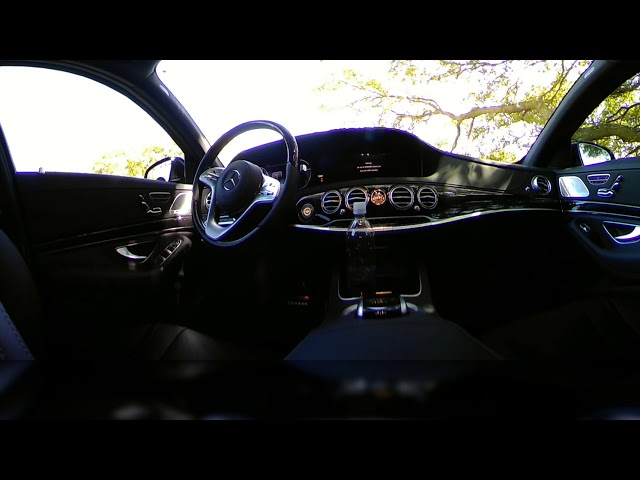 Filming a review of a Mercedes S450