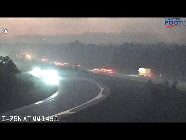 Large brush fire burns with large plumes of smoke near I-75 in Charlotte County