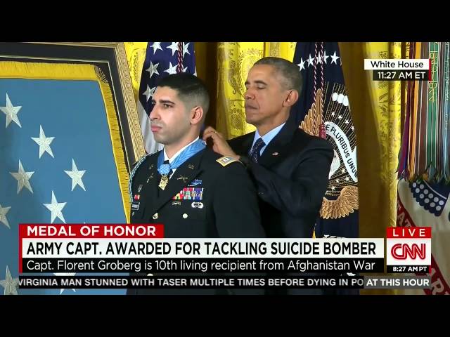 Army Cpt. Florent Groberg awarded Medal of Honor by President Obama