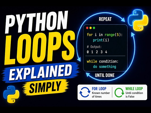 Python Loops Tutorial for Beginners – for Loop, while Loop & More (2026)
