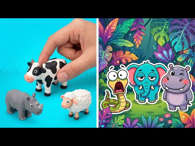 🐄 Kids Sculpt! 🐷 Create Clay Animal & Magic Modeling Clay ✨🌈