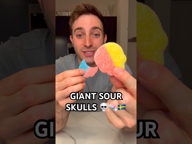 GIANT Swedish Sour Skull Candy Taste Test 💀 (Better than Bubs?)