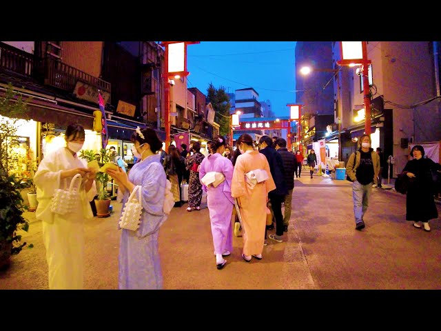 [Asakusa Walk in Tokyo] 💖 Happy evening ♪ 4K ASMR Nonstop 1 hour 07 minutes