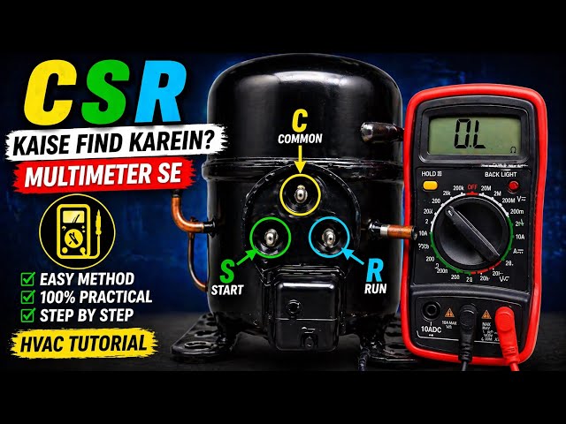 AC Compressor Wiring | Common, Start, Run Identify with Multimeter