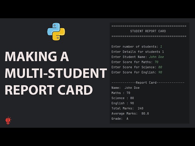 Python Project – Student Report Card System