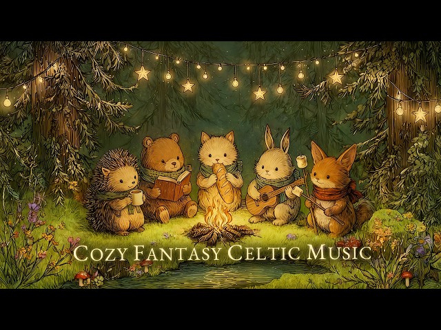 🔴 A Warm Campfire Party with Friends 🧸 | Celtic Fantasy Music for Sleep, Study & Relax | 24/7 Live