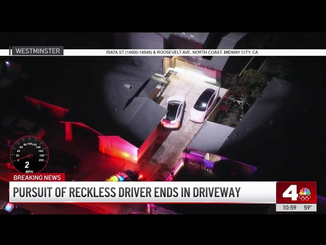 Pursuit of reckless driver ends in Midway City driveway