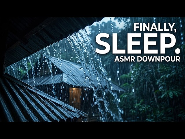 Overcome Stress to Sleep Instantly with Heavy Rain & Paramount Thunder Sounds on a Tin Roof at Night