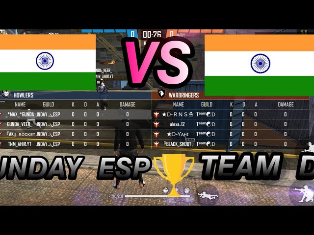GUNDAY ESP VS TEAM D  I KILLED WHOLE SQUAD OF TEAM D