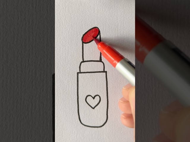 Easy lipstick💄 drawing #youtubeshorts #art #diy #kidsart #kidsvideo #kidstv #youtube #kids #shorts