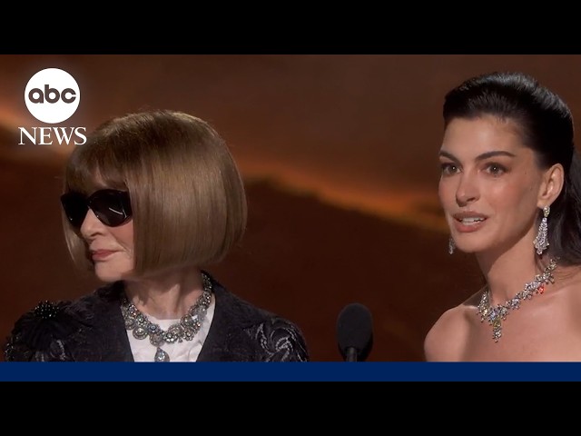Anne Hathaway and Anna Wintour have 'Devil Wears Prada' moment at 2026 Oscars