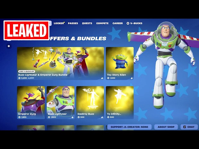 NEW Toy Story ITEM SHOP in Fortnite! Buzz Lightyear & Emperor Zurg Bundle EARLY Showcase