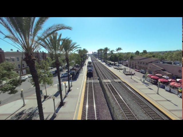 VR180 - Metrolink  91/Perris Valley Line Train #706 Eastbound in Fullerton CA - July 17th 2020 (1/3)