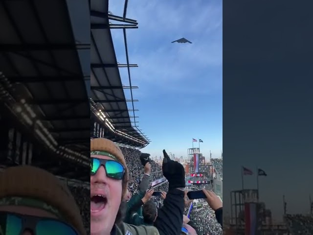 Intense B2 Bomber Fly Over at Eagles Titans Game 12/4/22 ( Higher Quality )