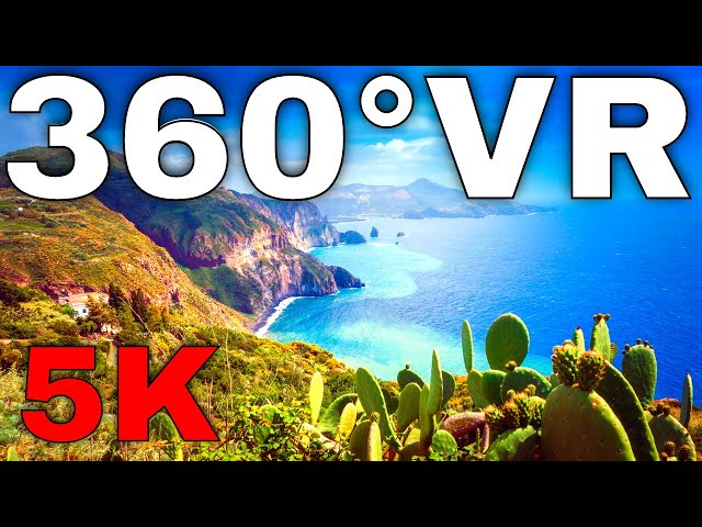 360° VR Spiaggia delle Acque Calde Beach With Hot Water Springs Vulcano Island 5K Virtual Tour HD 4K