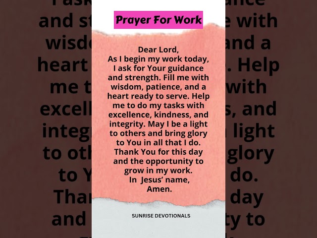 Prayer Before Starting Work | Begin Your Day with God’s Guidance #prayer
