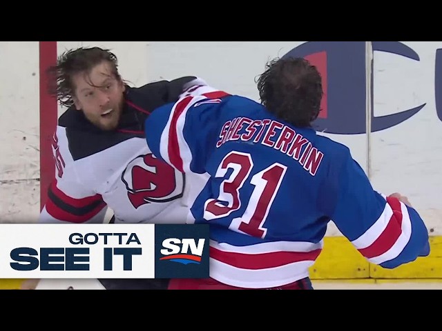 GOTTA SEE IT: Igor Shesterkin And Jacob Markstrom Square Off For UNREAL Goalie Fight