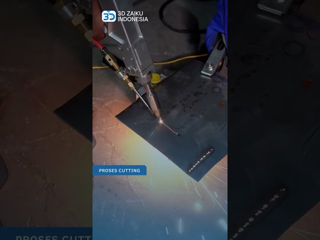 Cutting Plat Besi Dengan Mesin Fiber Laser Welding 3 In 1
