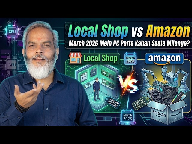 Local Shop 🆚 Amazon 🔥 March 2026 Mein PC Parts कहाँ सस्ते मिलेंगे?