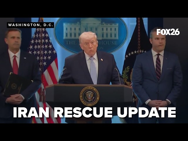 President Trump held a news conference on Monday to discuss the rescue of a shot down airman
