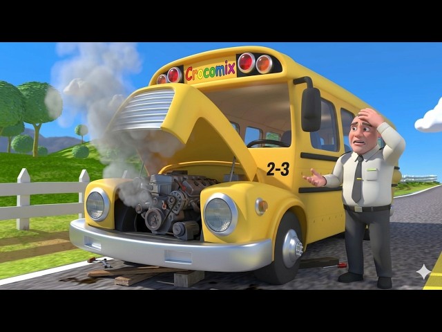 Wheels on the Bus | Mecanic Version | 167 Seconds | Crocomix Kids TV