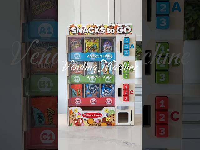Restocking my kids vending machine with their favorite snacks ❤️🩵 #restockingasmr #asmrrestock