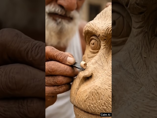 Monkey 🐒| The Beast Incarnate Wooden Sculpture 🔥  #woodcarving #woodcraft #monkey