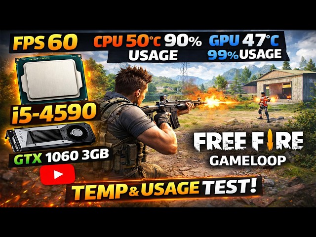 Free Fire GameLoop Benchmark | i5 4590 + GTX 1060 3GB | 1080p All Settings