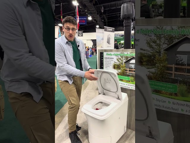 Completely waterless & odourless. Perfect alternative to a septic, outhouse, or composting toilet!