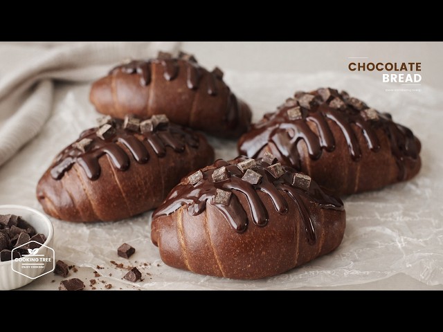 초콜릿 크림 넣고 가나슈까지 올린 초코 초코🤎 초콜릿빵 | Chocolate Cream Filled Buns with Ganache on Top! Chocolate Bread