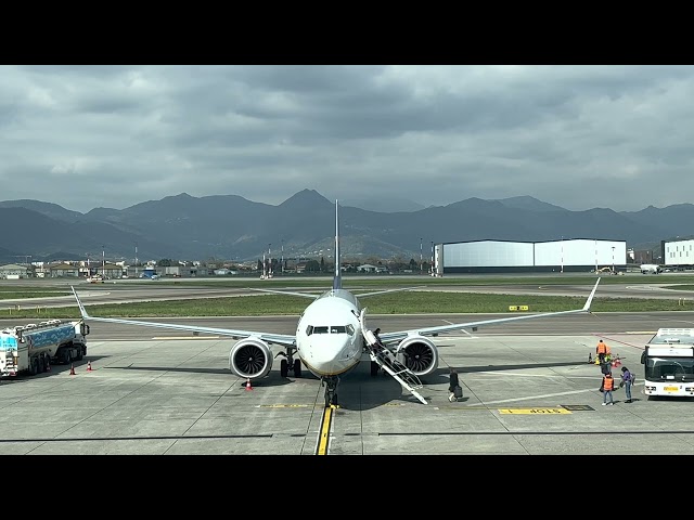 People De-Boarding Boeing 737 Max, Stock Footage, Public Domain. Milan Airport