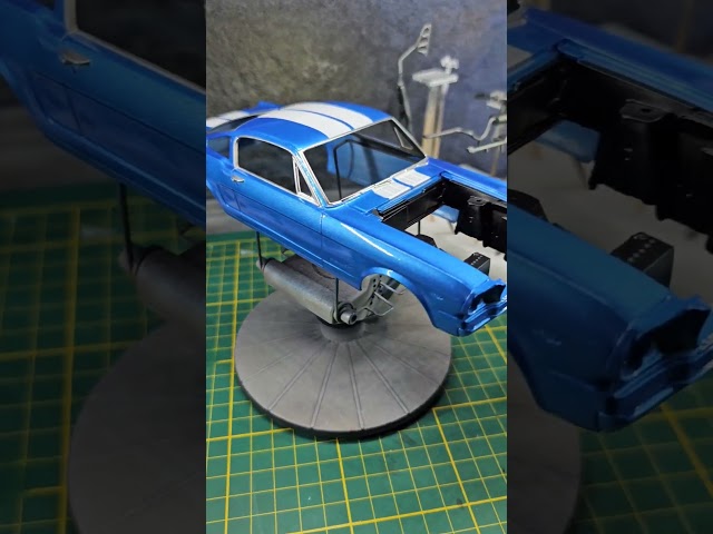 Building a Blue Ford Mustang with white Stripes! Full Revell Model Kit Build #adhoccars #fordmustang